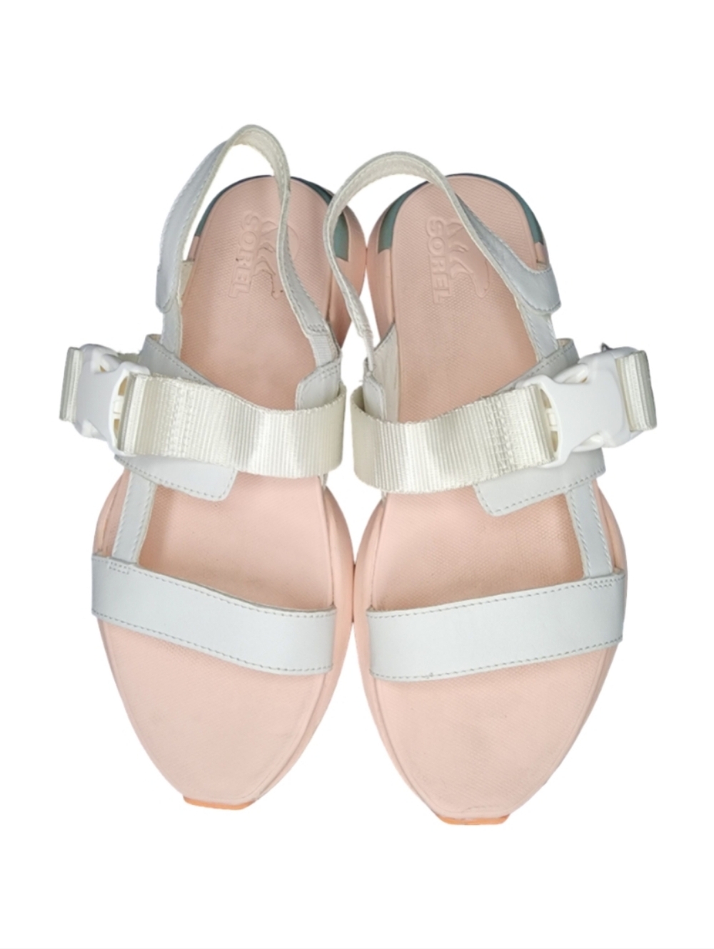 SOREL Sea Salt & Peach Blossom Kinetic Impact Sling Sandals, Womens 6.5 - Picture 5 of 10